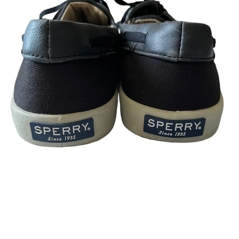 Sperry Top-Sider Men’s Black Canvas Lace Up Boat Deck Shoes Size‎ 11